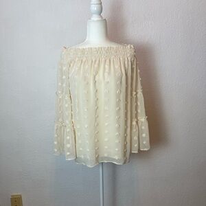 Ivu Jane white dot bell sleeves size S